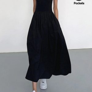 Leisure Crew Neck Long Dress