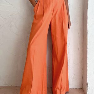 Vitamin C Linen Cotton Wide Leg Pants