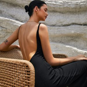 Classic Open Back Midi Dress