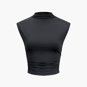 Cap Sleeve Ruched Crop Top
