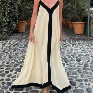 Sicily Old Money Aesthetics Slip Long Dress