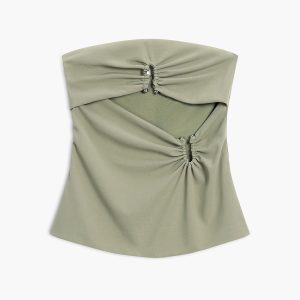 U-Ring Cutout Zippered Tube Top
