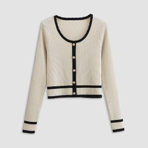 Retro Contrast Cardigan
