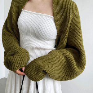 Solid Open-Front Shrug Sweater