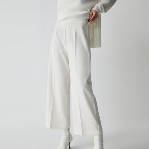 Semi-Sheer Wide Leg Culotte Pants