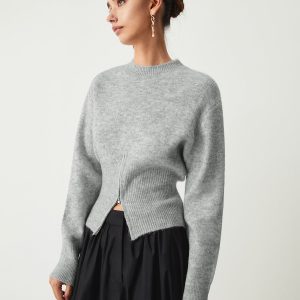 Half Zip Fuzzy Sweater