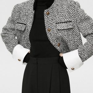 Tweed Boucle Crop Blazer