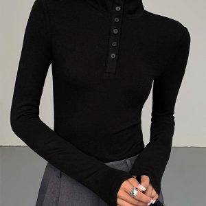 Slinky Button-up Long Sleeve Shirt