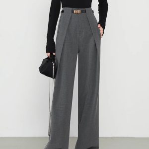 Plain Pockets Straight Pants