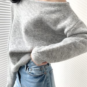 One Shoulder Asymmetric Sweater