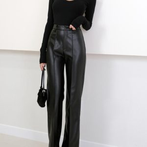 High Waist Faux Leather Pants