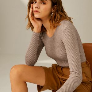 Clouds Ribbed Pullover Sweater
