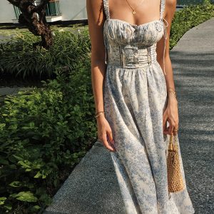 Sapphire Garden Floral Cami Midi Dress