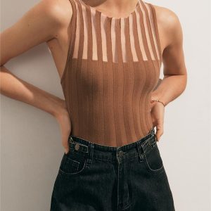 Sheer Ribbed Tank Top