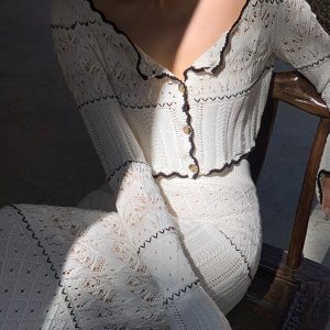 Contrast Binding Knit Cardigan
