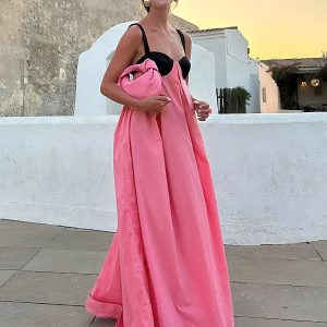 Bra-Splicing Halter Strap Long Dress