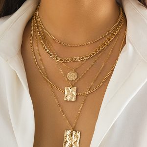 Multi Strand Gold Layered Necklace