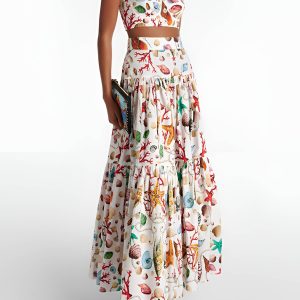 Printed Pleated Skirt Set