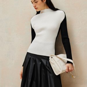Color Block Ribbed Knit Top