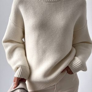 Cotton Blends Mechanism Knitting Sweater