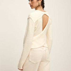 Plain Cutout Cozy Knit Top