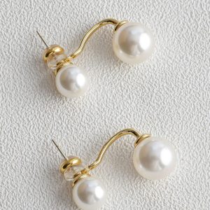 Elegant Double Pearl Stud Earrings