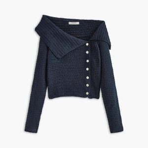 Asymmetrical Breasted Knit Top