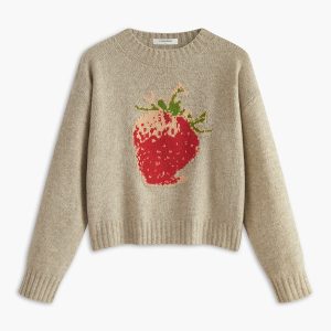Crew Neck Strawberry Warm Sweater