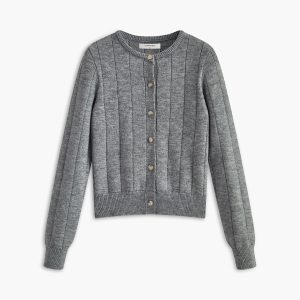 Crew Neck Button Soft Cardigan