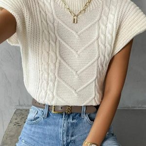Plain Cap Sleeve Sweater Vest