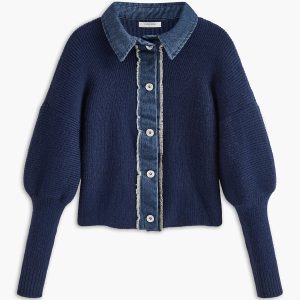 Panel Breasted Stretch Lapel Knit Top