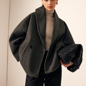 Tweed Pockets Loose Coat