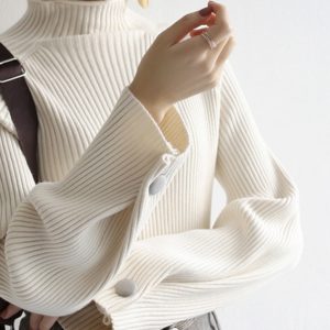Minimalist Plain Ribbed Sweater