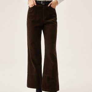 Corduroy Wide Leg Pocket Pants