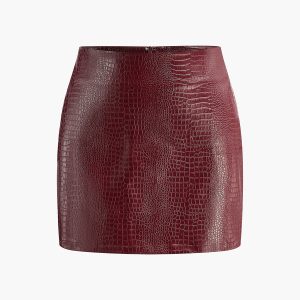 Faux Leather Textured Mini Skirt