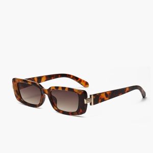 Leopard Printed Square Sunglasses