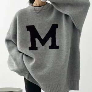 Letter Printed Loose Sweater