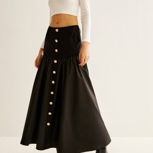 Panel Pockets Umbrella Skirt