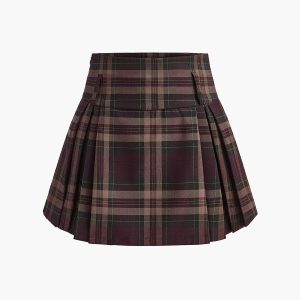 Checked Zipper Mini Skirt