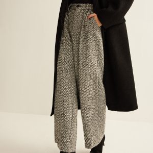 Wool-Blend Tweed Pants