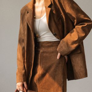 Vintage Suede Effect Blazer