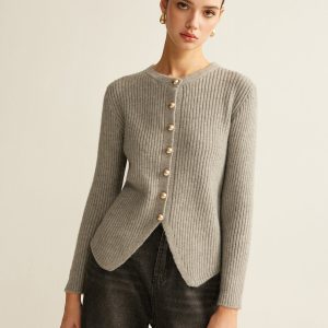 Button Down Split Cardigan