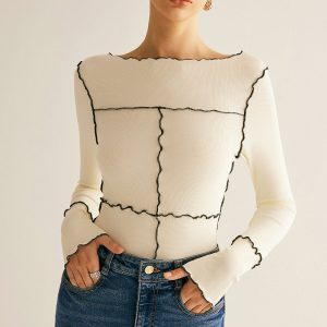 Lettuce Trim Long Sleeve Slim T-Shirt