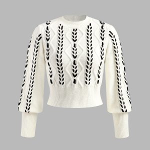 Contrast Binding Cinched Sweater