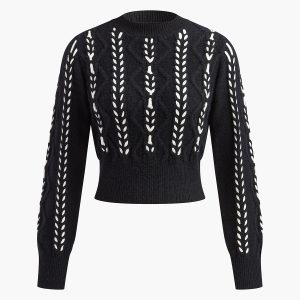 Contrast Binding Cinched Twist Sweater