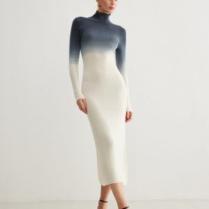 Tie Dye Gradient Slim Long Dress