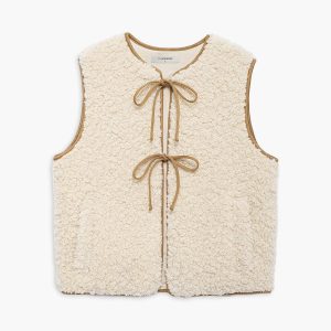 Lace Up Fleece Vest