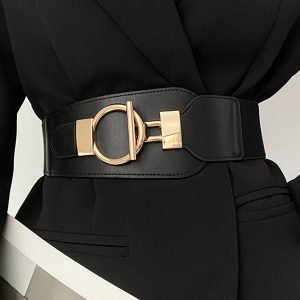 Metal Lariat Elastic Wide Belt