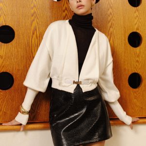 Leg-Of Mutton Sleeve Petite Knit Outerwear