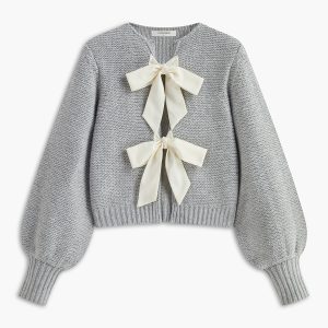 Crew Neck Bow Knit Top